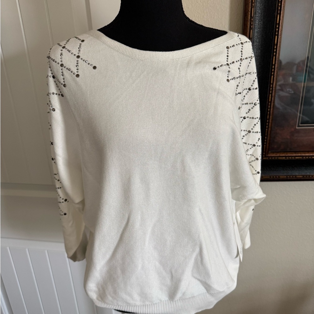 White Studded Sweater